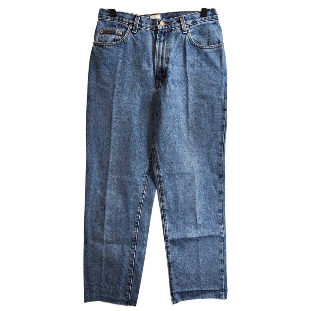 Vintage CALVIN KLEIN Jeans Womens 11/12 Double Stone Wash Classic Raw Hem 90s